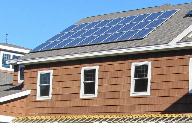 Solar panels at the Long Island National Wildlife Refuge visitor center